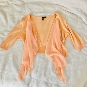🌸3/4 sleeve Chiffon Orange sobert cardigan
